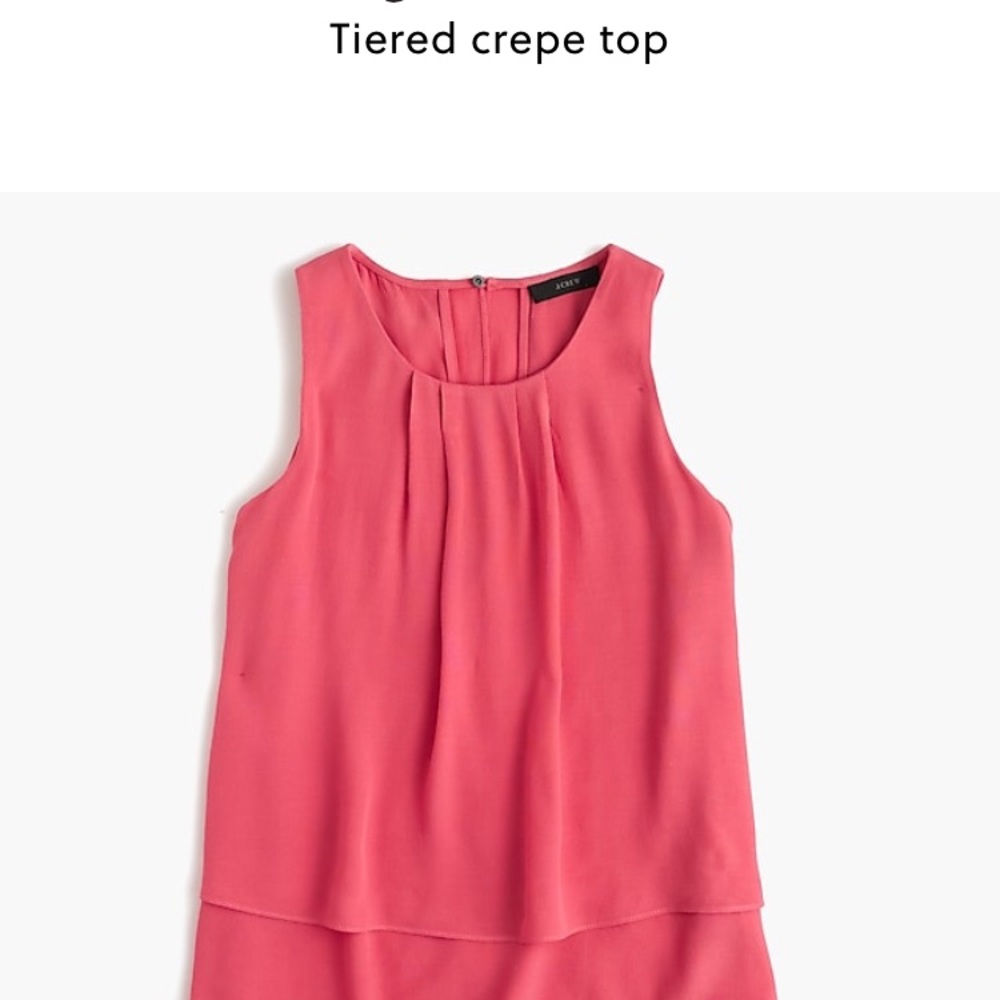 J. Crew Tiered Crepe Top size 12 Coral